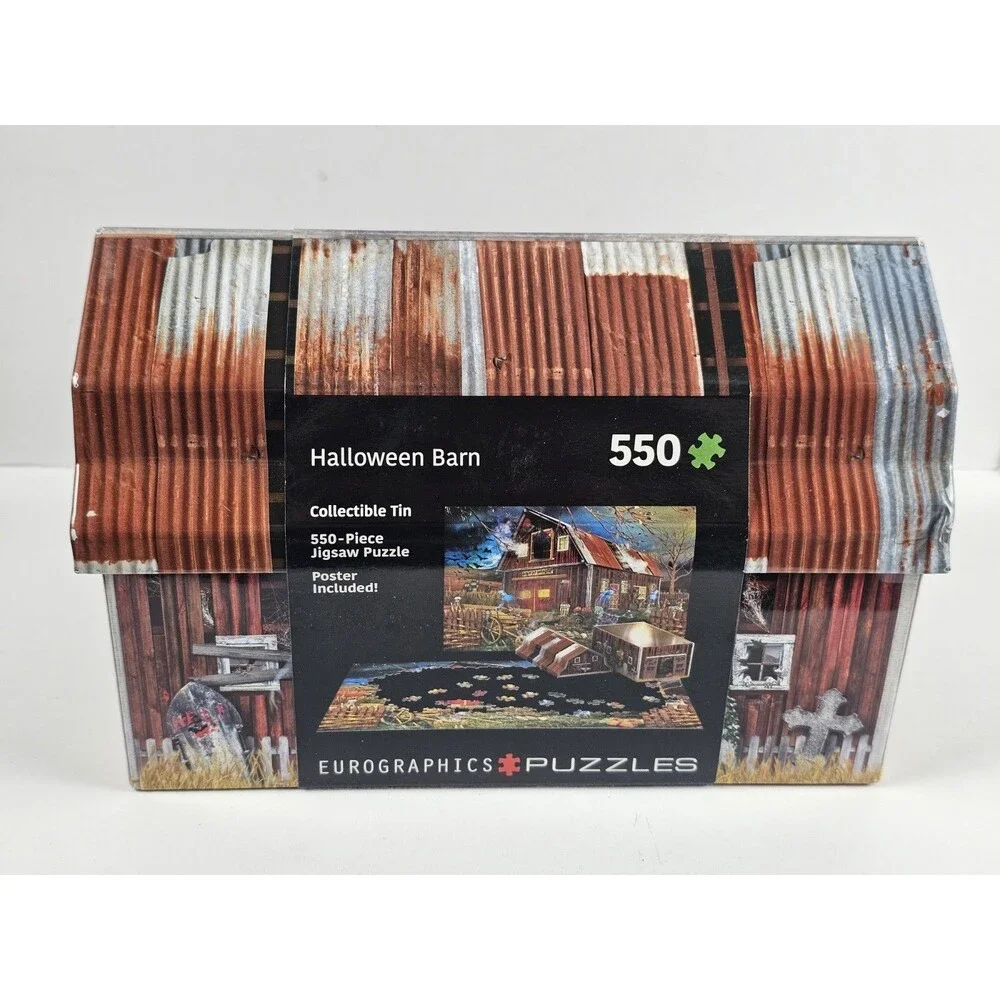 Eurographics Haunted Barn Halloween 550 Piece Puzzle with Collectible Tin